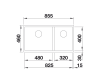 Zlewozmywak granitowy BLANCO SUBLINE 480/320-U 85x46 cm, bez korka aut., lewy, biały, PuraDur 523588