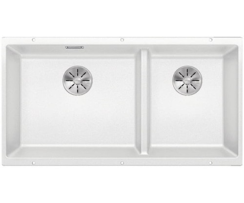 Zlewozmywak granitowy BLANCO SUBLINE 480/320-U 85x46 cm, bez korka aut., lewy, biały, PuraDur 523588