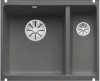 Zlewozmywak ceramiczny BLANCO SUBLINE 350/150-U 56x45 cm, bez korka aut., lewy, bazaltowy, PuraPlus 523746