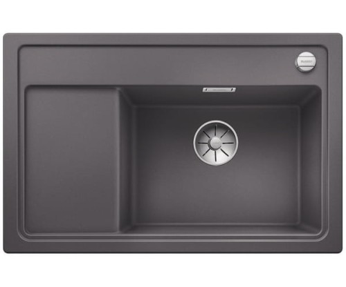 Zlewozmywak granitowy BLANCO ZENAR XL 6 S COMPACT 78x51 cm, z korkiem aut., prawy, szarość skały, PuraDur 523775