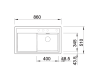 Zlewozmywak granitowy BLANCO ZENAR 45 S 86x51 cm, z korkiem aut., lewy, antracyt, PuraDur 523850