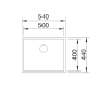 Zlewozmywak stalowy BLANCO ZEROX 500-U Durinox 54x44 cm, bez korka aut., stal Durinox 521559