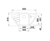 Zlewozmywak granitowy BLANCO ZIA 9 E 93x51 cm, z korkiem aut., antracyt, PuraDur 514756