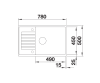 Zlewozmywak granitowy BLANCO ZIA XL 6 S COMPACT 78x50 cm, z korkiem aut., antracyt, PuraDur 523263