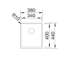 Zlewozmywak stalowy BLANCO CLARON 340-U 38x44 cm, bez korka aut., stal polerowana 521571
