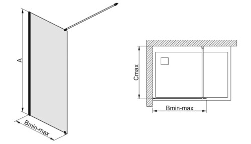 Ścianka natryskowa SANPLAST FREE LINE P/FREE 100cm, wolnostojąca, szkło W0, srebrny błyszczący 600260044042401