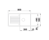 Zlewozmywak granitowy BLANCO ZIA 5 S 86x50 cm, z korkiem aut., kawowy, PuraDur 520510