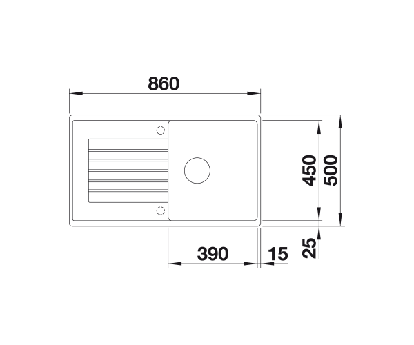 Zlewozmywak granitowy BLANCO ZIA 5 S 86x50 cm, z korkiem aut., kawowy, PuraDur 520510