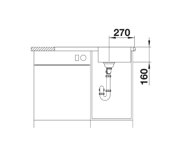 Zlewozmywak stalowy BLANCO LANTOS 45 S-IF SALTO 86x50 cm, z korkiem aut., stal szczotkowana 519707