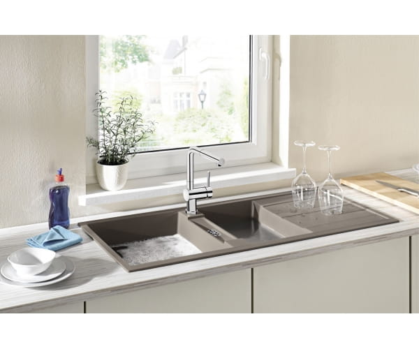 Zlewozmywak granitowy BLANCO METRA 8 S 116x50 cm, bez korka aut., antracyt, PuraDur 513071