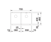 Zlewozmywak granitowy BLANCO SUBLINE 350/350-U 75x46 cm, bez korka aut., perłowoszary, PuraDur 523574
