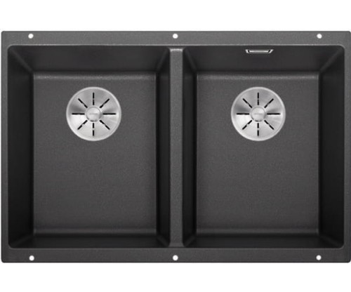 Zlewozmywak granitowy BLANCO SUBLINE 350/350-U 75x46 cm, bez korka aut., perłowoszary, PuraDur 523574