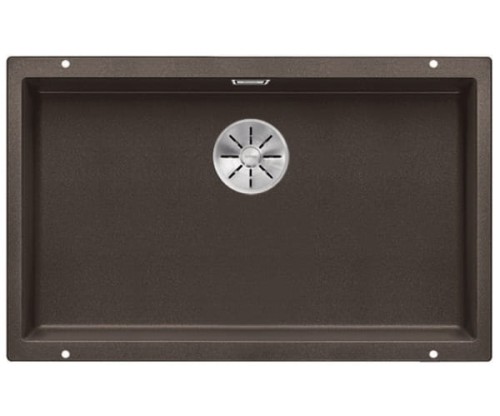 Zlewozmywak granitowy BLANCO SUBLINE 700-U 73x46 cm, bez korka aut., kawowy, PuraDur 523451