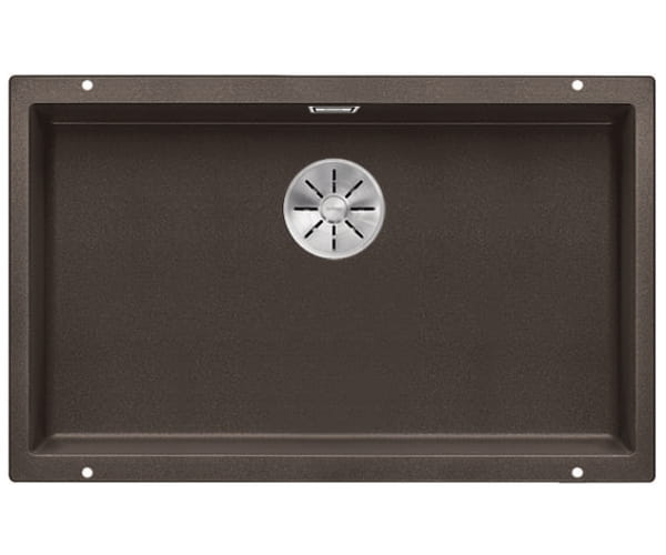 Zlewozmywak granitowy BLANCO SUBLINE 700-U 73x46 cm, bez korka aut., kawowy, PuraDur 523451