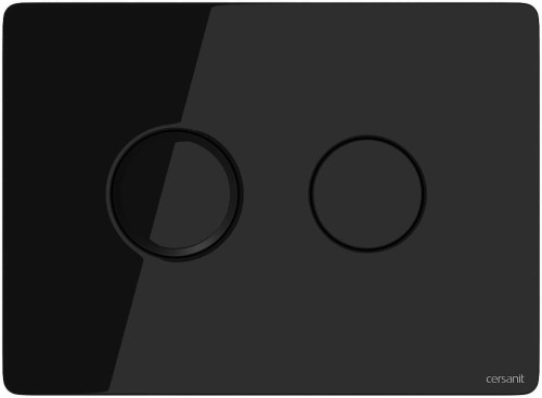 Przycisk spłukujacy WC CERSANIT ACCENTO CIRCLE, pneumatyczny szkło czarne S97-053