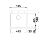 Zlewozmywak granitowy BLANCO PLEON 5 51x51 cm, z korkiem aut., tartufo, PuraDur 523683
