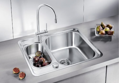Zlewozmywak stalowy BLANCO LANTOS 6-IF 59x48 cm, z korkiem aut., stal szczotkowana 516676