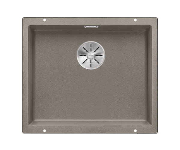 Zlewozmywak granitowy BLANCO SUBLINE 500-U 53x46 cm, bez korka aut., tartufo, PuraDur 523439
