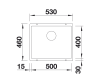 Zlewozmywak granitowy BLANCO SUBLINE 500-U 53x46 cm, bez korka aut., antracyt, PuraDur 523432