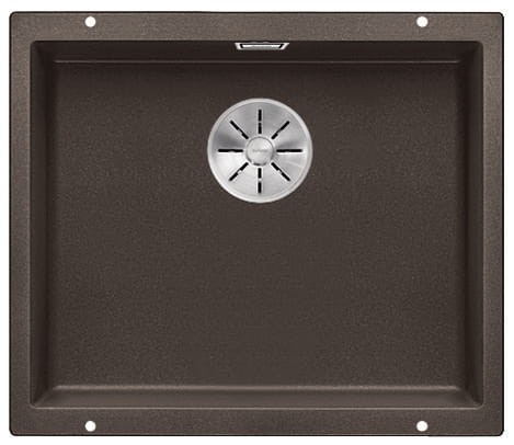 Zlewozmywak granitowy BLANCO SUBLINE 500-U 53x46 cm, bez korka aut., kawowy, PuraDur 523441