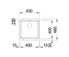 Zlewozmywak granitowy BLANCO SUBLINE 400-U 43x46 cm, bez korka aut., antracyt, PuraDur 523422