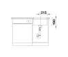 Zlewozmywak granitowy BLANCO SUBLINE 400-U 43x46 cm, bez korka aut., antracyt, PuraDur 523422