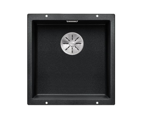 Zlewozmywak granitowy BLANCO SUBLINE 400-U 43x46 cm, bez korka aut., antracyt, PuraDur 523422