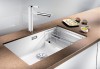 Zlewozmywak granitowy BLANCO SUBLINE 700-U LEVEL 73x46 cm, bez korka aut., biały, PuraDur 523456