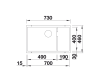 Zlewozmywak granitowy BLANCO SUBLINE 700-U LEVEL 73x46 cm, bez korka aut., antracyt, PuraDur 523538