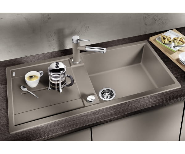 Zlewozmywak granitowy BLANCO METRA XL 6 S 100x50 cm, z korkiem aut., biały, PuraDur 515280