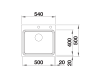Zlewozmywak stalowy BLANCO ETAGON 500-IF/A 54x50 cm, z korkiem aut., stal polerowana 521748