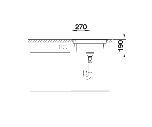 Zlewozmywak stalowy BLANCO ETAGON 500-IF/A 54x50 cm, z korkiem aut., stal polerowana 521748
