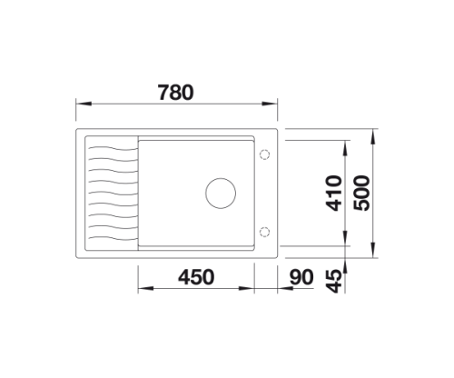 Zlewozmywak granitowy BLANCO ELON XL 6 S 78x50 cm, bez korka aut., antracyt, PuraDur 524844