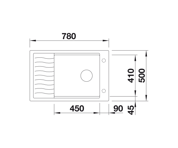 Zlewozmywak granitowy BLANCO ELON XL 6 S 78x50 cm, bez korka aut., antracyt, PuraDur 524844