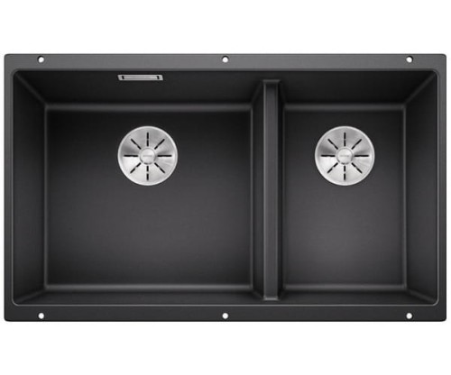 Zlewozmywak granitowy BLANCO SUBLINE 430/270-U 75x46 cm, bez korka aut., lewy, antracyt, PuraDur 523151