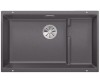 Zlewozmywak granitowy BLANCO SUBLINE 700-U LEVEL 73x46 cm, bez korka aut., szarość skały, PuraDur 523539