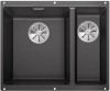 Zlewozmywak granitowy BLANCO SUBLINE 340/160-U 55x46 cm, bez korka aut., lewy, antracyt, PuraDur 523548