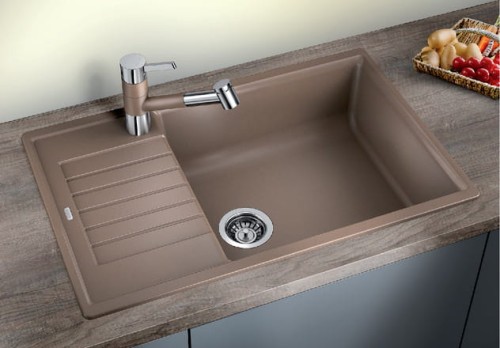 Zlewozmywak granitowy BLANCO ZIA XL 6 S COMPACT 78x50 cm, bez korka aut., antracyt, PuraDur 523273