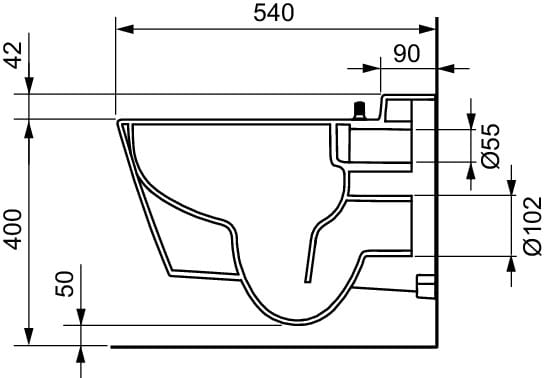 Miska wiszaca TECE ONE 54x40cm z funkcją higieny intymnej, biały 9700200