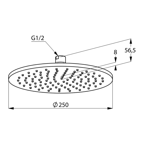 Głowica natryskowa KLUDI A-QA 250 mm (okrągła), czarny mat/chrom 6432587-00