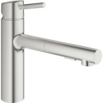 Bateria kuchenna GROHE CONCETTO z wyciąganą wylewką, stal nierdzewna 30273DC1