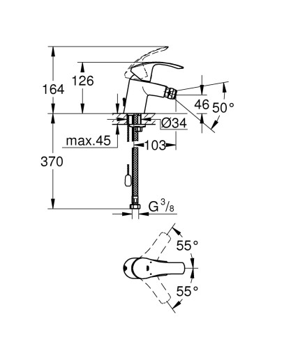 Bateria bidetowa GROHE EUROSMART NEW, chrom 32927002