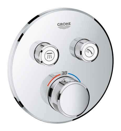 Bateria natryskowa GROHE GROHTHERM SMARTCONTROL podtynkowy element zewnętrzny 2-funkcyjna, chrom 29119000