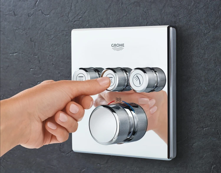 Bateria natryskowa GROHE GROHTHERM SMARTCONTROL podtynkowy element zewnętrzny 3-funkcyjna, chrom 29126000
