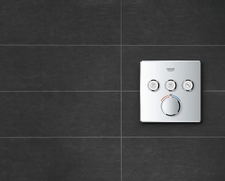 Bateria natryskowa GROHE GROHTHERM SMARTCONTROL podtynkowy element zewnętrzny 3-funkcyjna, chrom 29126000