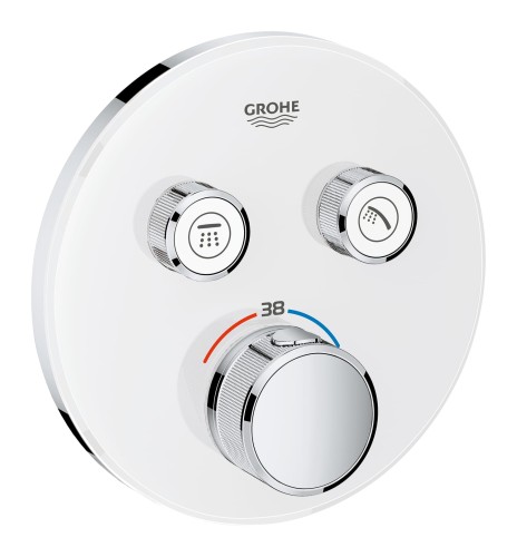 Bateria natryskowa GROHE GROHTHERM SMARTCONTROL podtynkowy element zewnętrzny 2-funkcyjna, biały 29151LS0