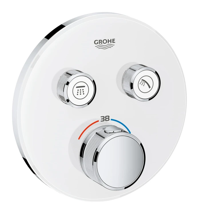Bateria natryskowa GROHE GROHTHERM SMARTCONTROL podtynkowy element zewnętrzny 2-funkcyjna, biały 29151LS0