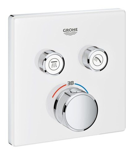 Bateria natryskowa GROHE GROHTHERM SMARTCONTROL podtynkowy element zewnętrzny 2-funkcyjna, biały 29156LS0