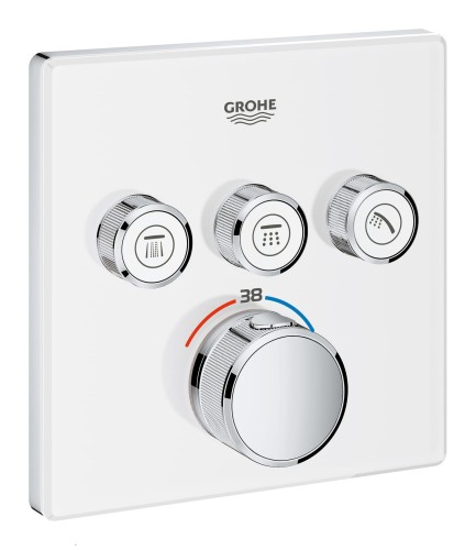 Bateria natryskowa GROHE GROHTHERM SMARTCONTROL podtynkowy element zewnętrzny 3-funkcyjna, biały 29157LS0