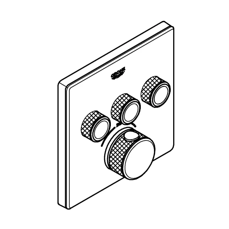 Bateria natryskowa GROHE GROHTHERM SMARTCONTROL podtynkowy element zewnętrzny 3-funkcyjna, biały 29157LS0